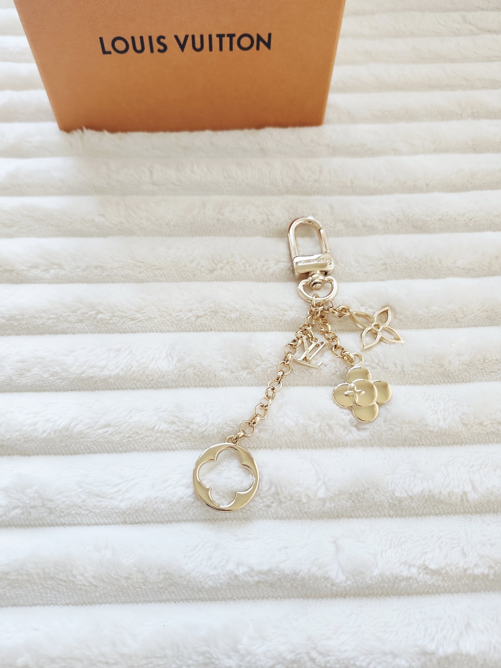 Louis Vuitton Gold-tone Monogram Flower Key Holder Bag Charm